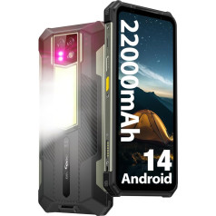 Ulefone Armor 24 āra mobilais tālrunis 2024, 22000 mAh akumulators, 1000LM kempinga gaisma, Android 14 āra viedtālrunis 24GB + 256GB/SD-2TB, 64MP + 64MP kamera, 120Hz 6,78 collu FHD+, IP68 viedtālrunis 4G Dual