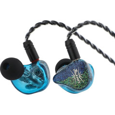 LINSOUL Kiwi Ears Forteza In-Ear Monitor, 1BA + 2DD HiFi austiņas ar kabeli, spēļu austiņas, hibrīda draiveru IEM austiņas ar noņemamu IEM kabeli mūziķiem un spēlētājiem (zilas)