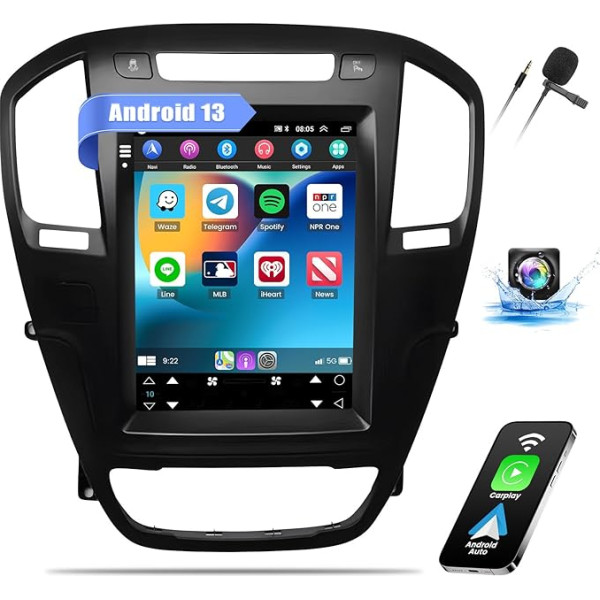 Android 13 Auto radio Buick Regal/Opel Insignia 2009-2013 ar Carplay Android Car, 9,7 collu skārienjūtīgais ekrāns ar Bluetooth FM Hi-FI GPS WiFi SWC + aizmugurējā kamera un mikrofons