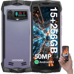 DOOGEE Smini 4,5 collu triecienizturīgs QHD maza izmēra viedtālrunis MTK Helio G99 15GB+256GB (TF 2TB) Android tālrunis 13,50MP Dual Camera AI, NFC, Face ID/OTG/Fingerprint