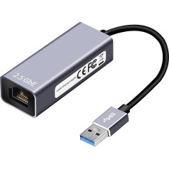 KUYiA USB 3.0 to 2.5G Network Adapter, USB 3.0 to Gigabit Ethernet Adapter, USB 3.0 to RJ45 LAN Ethernet Card, 2500/1000/100Mbps, Support Windows 7/8/10, XP, Vista, Mac/OS/Linux