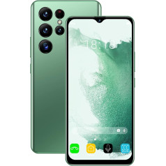 Elprico atbloķēts mobilais tālrunis, 7,3 collu HD ekrāns, Dual SIM, 4 GB RAM, 64 GB ROM, atbloķēts mobilais tālrunis, 4500 mAh akumulators, viedtālrunis ar Android 12 (Green EU)