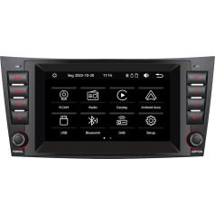 Ar bezvadu Carplay/Android saderīgs auto radio Mercedes Benz E-Class W211 CLS-Class W219 ar augstas izšķirtspējas IPS skārienekrānu/Bluetooth/FM/AM/USB