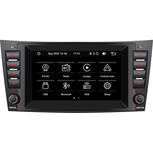 Ar bezvadu Carplay/Android saderīgs auto radio Mercedes Benz E-Class W211 CLS-Class W219 ar augstas izšķirtspējas IPS skārienekrānu/Bluetooth/FM/AM/USB