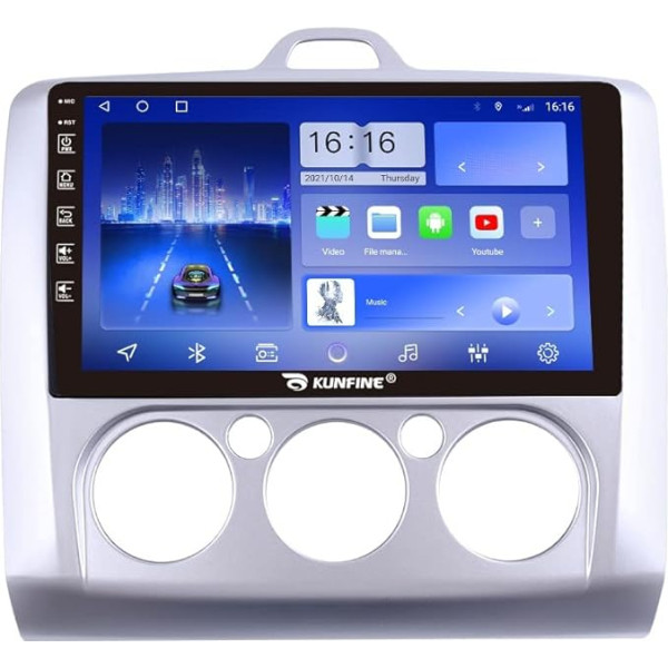 Android 10 Auto radio Auto navigācijas stereo multivides atskaņotājs GPS radio 2.5D skārienjūtīgais ekrāns Ford Focus 2004-2011 MT