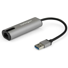 StarTech.com 2.5GbE USB-A tīkla adapteris - USB-A 3.0 2.5/1Gb/s daudzātrgaitas gigabitu tīkla karte - USB 3.1 portatīvajam datoram ar RJ45/LAN - Lenovo X1 Carbon, HP EliteBook/ZBook (US2GA30)