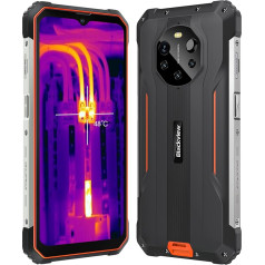 Blackview 5G termokamera Āra viedtālrunis bez līguma BL8800 PRO, 50MP Quad kamera, Dimensity 700 8GB + 128GB, 6,58 collu FHD+, 8380 mAh akumulators 33 W Quick Charge, IP68 izturīgs mobilais telefons