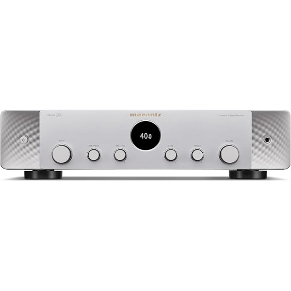 Marantz Stereo 70s Stereo ierīce ar HDMI pārslēgšanu, straumēšanu, izmantojot iebūvēto HEOS, Phono ieeju un FM/DAB+ radio - sudraba krāsā