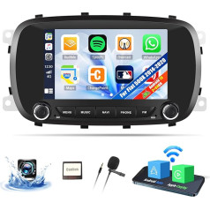 OiLiehu 2G + 64G Android 13 Double DIN radio Fiat 500X 2014-2020 Bezvadu Carplay Android auto radio ar 7 collu ekrānu Atbalsta EQ/Bluetooth/SWC/FM RDS/WiFi/GPS/Rear View kamera