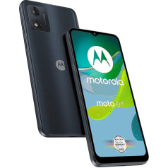 Motorola Mobility Moto e13 viedtālrunis (6,52 collu HD+ displejs, 13 MP kamera, 2/64 GB, 5000 mAh, Android 13) Cosmic Black ar mobilā tālruņa turētāju [Tikai Amazon]