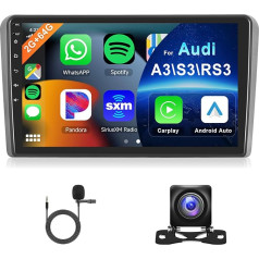 Hodozzy 2G 64G Android auto radio Audi A3 2003-2012/S3 2006-2012/RS3 2011-2012 Carplay Android automašīnai, 9 collu skārienjūtīgais ekrāns ar Bluetooth navigāciju Mirrorlink WiFi FM RDS Hifi 2 DIN auto radio