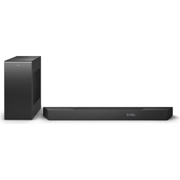 Philips TAB8907/10 Soundbar 3.1.2 bezvadu zemfrekvences skaļrunis, Dolby Atmos, kinematogrāfiska skaņa, HDMI eARC, 720 W