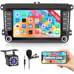 Hikity Android auto radio ar navigācijas sistēmu VW Golf 5 6 Bluetooth auto radio ar ekrānu 7 collu skārienjutīgais displejs Radio atbalsts WiFi FM/RDS/USB CANBUS + atpakaļgaitas kamera