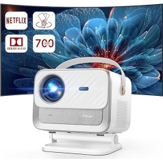 YABER V12 mājas kino projektors ar Netflix, Dolby Audio projektors 4K, 1080P 700ANSI projektors FHD ar statīvu, autofokusa projektors ar WiFi 6 un Bluetooth 5.2, 60 Hz projektors 4K Home