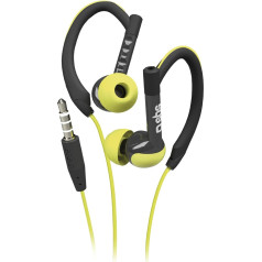 SBS Kabelgebundene In-Ear-Kopfhörer Runway Sport Stereo mit Ohrstöpseln, Mikrofon und Antworttaste, Segeltuchtasche, gelb und schwarz, Einheitsgröße