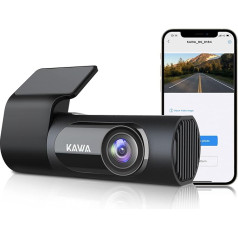 Automobiļa kamera, KAWA 2K 1440P Full QHD Dashcam - 360 grādu rotējošs korpuss, iebūvēts WiFi, 24 stundu autostāvvietas uzraudzība un G-sensors, 145° plats leņķis, WDR ar super nakts redzamību, App Control, cilpa