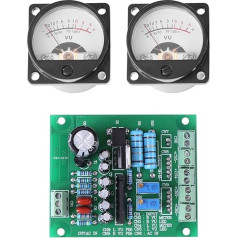 2 x VU instrumentu paneļa mērītājs ar siltu fona apgaismojumu un audio līmeņa pastiprinātājs ar draiveri