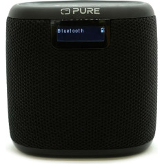 Pure Woodland Mini āra skaļrunis ar Bluetooth un DAB+/FM radio (ūdensizturīgs IP67, izturīgs, pārnēsājams, 14 h akumulators, ideāli piemērots dārzam un kempingam), melns