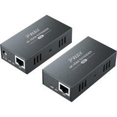 PWAY 4K HDMI pagarinātājs pa vadu, 100m/328ft pārraide pa Cat5e/6/7/8 tīkla kabeli, atbalsta vietējo, 4K@30HZ