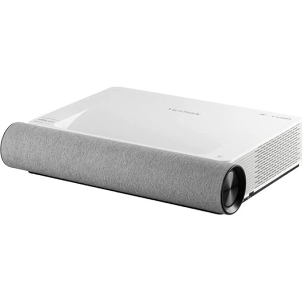 Viewsonic X2000L-4K īpaši maza attāluma lāzera projektors (4K, 2000 ANSI lūmenu, 2x HDMI, USB, 2x 10 W + 2x 25 W, 5G interneta uztveršana), balts