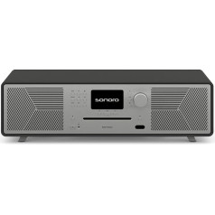 sonoro Meisterstück (2. paaudzes) kompaktā sistēma ar CD atskaņotāju, Bluetooth un interneta radio (Airplay, Chromecast, Spotify, Tidal, FM, DAB+, USB) Matēts grafīts