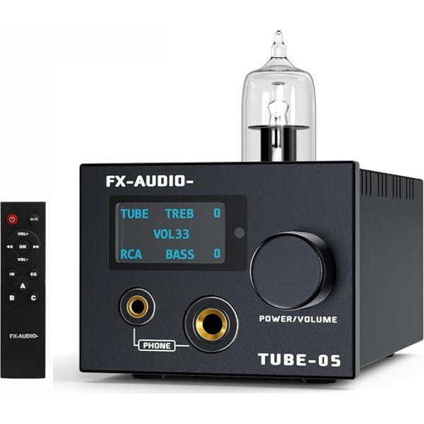 KGUSS FX-Audio TUBE-05 HiFi vakuuma 12AU7/ECC 82 lampu austiņu pastiprinātājs Bass Treble EQ priekšpastiprinātājs 30-600Ω austiņām ar tālvadības pulti