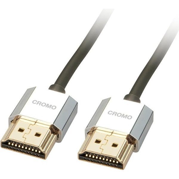 LINDY 1 m CROMO Slim ātrgaitas HDMI kabelis ar Ethernet