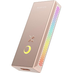 Hidizs S10 Single-Ended & Balanced MQA Dongle, MQA 16X, PCM 32bit/384kHz, DSD256, pārnēsājams audio dekodēšanas pastiprinātājs ar RGB LED apgaismojumu Android, Windows, Mac OS, iPad OS, iOS (Rose Gold)