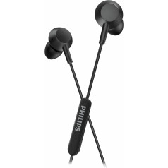 Philips TAE5008BK/00 In-Ear austiņas ar mikrofonu, vieglas vadu austiņas, USB-C savienojums, 1,2 m kabelis, iebūvēta tālvadības pults, 3 izmēri, skaidra skaņa un spēcīgi basi, melnas krāsas