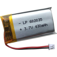 3,7 V 400 mAh 602035 Lipo uzlādējams litija polimēra jonu akumulators ar JST Ph1,25 mm savienotāja spraudni