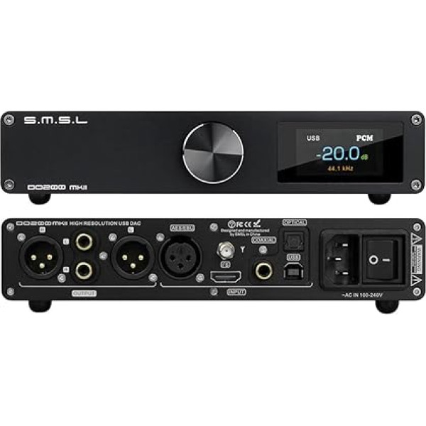 SMSL DO200 MKII MQA sabalansēts DAC XU316 ES9068AS OPA1612A DSD512 32BIT/768KHZ BLUETOOTH5.0/USB/OPT/COAXIAL/I2S/AES/EBU RCA Input/XLR DAC HiFi audio DAC