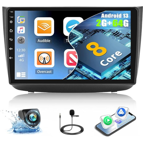 2G + 64G 8Core CAMECHO Android 13 auto radio priekš Mercedes-Benz Viano 2004-2011/Vito 2010-2015 ar navigācijas sistēmu Carplay Android Car, 10 collu ekrāns Double DIN auto radio ar Bluetooth RDS 32EQ DSP Mirror Link