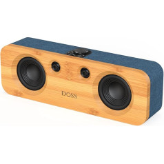 DOSS SoundBox H200 skaļrunis ar 50 W jaudīgu skaņu, jaudīgi basi, divas DSP tehnoloģijas, 35 h atskaņošanas laiks, klasisks dizains ar ilgtspējīgiem materiāliem, 2.1 skaņas kanāls, mājas skaļrunis