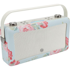 VQ Cath Kidston Hepburn Voice - Bluetooth Smart Speaker, подключаемый к Amazon Alexa, портативное радио с перезаряжаемым аккумулятором 6600mAh и функцией будильника - античн