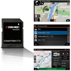 ZENEC Z-EMAP76MH-TT3 - Micro SDHC karte ar motorhome navigāciju ZENEC Infotainer Z-E3776, Z-N975 un Z-N976, 3-D kartes Eiropai, kempinga P.O.I. motorhome, TMC