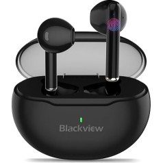 Blackview AirBuds 6 In-Ear austiņas, bezvadu Bluetooth 5.3 Sport Wireless, Bluetooth austiņas ar trokšņu slāpēšanu, skārienjūtīgie sensori, 4 mikrofoni, IPX7