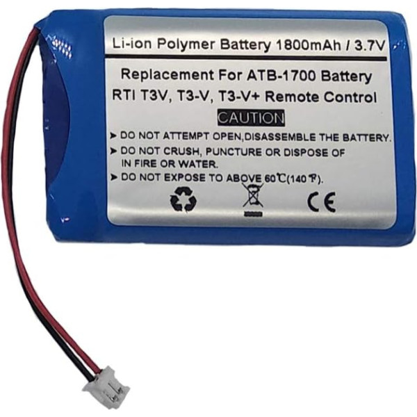 1800 mAh 3,7 V litija polimēra akumulators ATB-1700 30-210218-17 RTI T3V, T3-V, T3-V+ tālvadības pults akumulators