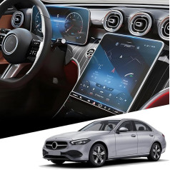 WEIPIN Navigation + Digital Cockpit Screen Protector for Mer-cedes C-Class W206 / GLC X254 2022 2023 Rūdīta stikla ekrāna aizsargstikls GLC X254 aksesuāriem Piemērots ar 9H izturību pret skrāpējumiem