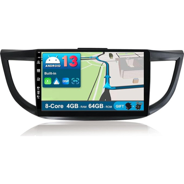 BXLIYER Android 13 IPS Auto Radio piemērots Honda CRV (2012-2016) - 4G+64G - Iebūvēts DSP/Carplay/Android Car - LED kamera + mikrofons - 10.1 collu 2 DIN - Vadāms no stūres WiFi DAB 360-Cam Fast Boot