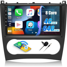 4G + 64G 8Core CAMECHO auto radio ar satelīta navigāciju Mercedes Benz C klases W203 W209 C180 C200 2005-2009 ar Carplay Android Car, Android 13 collu ekrāns ar Bluetooth RDS/FM WiFi MirrorLink DSP