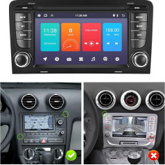 CAMECHO Android 13 auto radio priekš Audi A3 8P/8P1 S3 RS3 Sportback ar navigācijas sistēmu, 7 collu auto radio ar skārienjūtīgu displeju, WiFi MirrorLink FM RDS Bluetooth un USB EQ Canbus