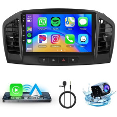 Hodozzy Android auto radio priekš Opel Insignia 2008-2013/Buick Regal 2009-2013 Carplay Android auto ar satelītnavigāciju, 9 collu skārienekrāns ar Mirror Link/WiFi/GPS/RDS/FM/Bluetooth/USB