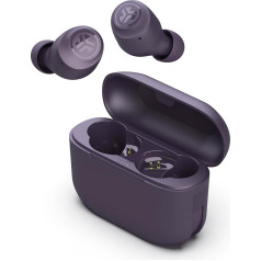 JLab Go Air Pop+ In-Ear bezvadu Bluetooth austiņas, patiesi bezvadu austiņas, 35+ stundu austiņas, bezvadu austiņas, austiņas ar mikrofonu, USB-C lādēšanas kārba, daudzpunktu, EQ3 skaņa, violetā krāsā