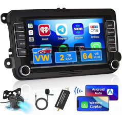 Hikity DAB/DAB+ Android 13 radio ar GPS navigāciju VW Golf 5 Golf 6 Polo Skoda Passat, 7 collu bezvadu Apple Carplay Android auto radio ar Bluetooth FM RDS SWC USB atpakaļgaitas kamera