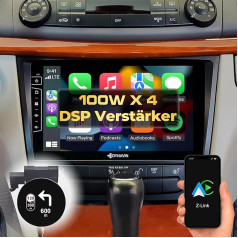 DYNAVIN Android auto radio ar satelītnavigācijas sistēmu Mercedes E-Class W211 CLS C219; 9 collu oriģināliekārtas radio ar Wireless Carplay un Android Car, Head-up displejs, ietver DAB+, D9-W211 Premium Flex