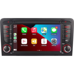 Aphrfamma Augstas jaudas Double DIN auto radio, saderīgs ar bezvadu Carplay Android automašīnai Audi A3 ar 7 collu IPS Bluetooth/FM/AM radio/USB/EQ