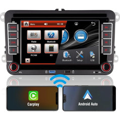 7 collu augstas veiktspējas DSP autoradio VW Golf 5 Golf 6 Polo Passat Tiguan Touran T5 radio iebūvēts bezvadu Carplay & Android auto navigācijas vadības stūres rats Bluetooth 1080P IPS ekrāns AM FM