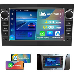 Dvrmedia Auto Radio 4GB + 64GB Android 13 priekš Opel Astra H Corsa Vectra C Zafira Vivaro Meriva 7