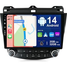 BXLIYER Android 14 IPS auto radio Honda Accord 7. (2002-2007) - Iebūvēts bezvadu Carplay + Android Car - 2G + 32G - Bez kameras - 10.1