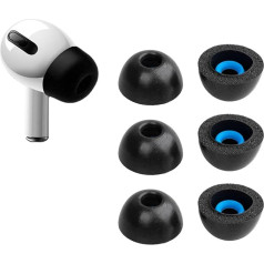 Keephifi [3 pāri] Memory Foam uzgaļi AirPods Pro austiņām ar augsta blīvuma atmiņas putām, trokšņu slāpēšana, piemēroti AirPods Pro uzlādes futrālī (S/M/L)